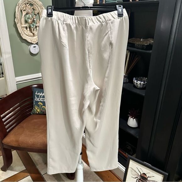 Max Studio Cream Trousers Size Large - Picture 4 of 7